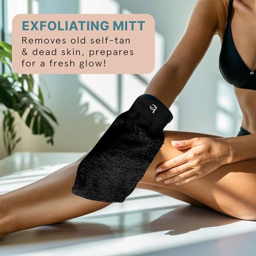 Self Tanner Kit - Natural Glow, Non-Toxic Formula, Includes Glove & Mitt - USA Made