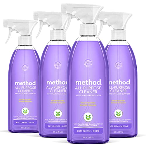 Method All-Purpose Cleaner - Plant-Based Power, Biodegradable, French Lavender - 28 Fl Oz, Pack of 4