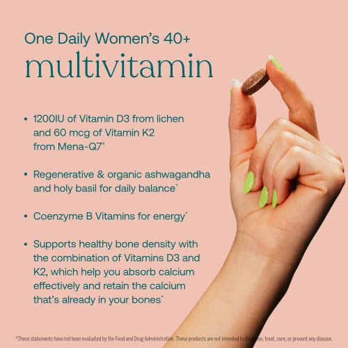 True Grace One Daily Women's Multivitamin 40+ - Energy, Immune & Bone Support - 30 Vegan Tabs