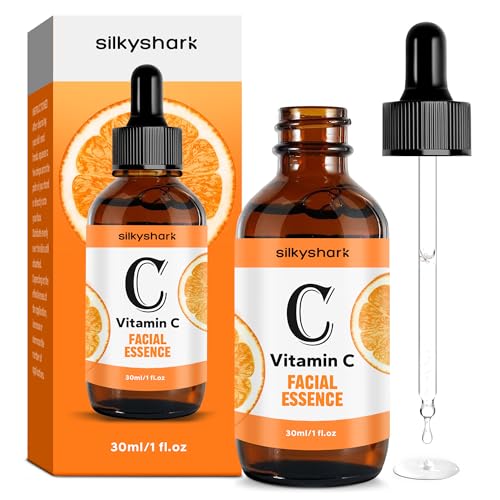 SilkyShark Vitamin C Face Serum - Boosts Collagen, Reduces Fine Lines, 1 Fl Oz