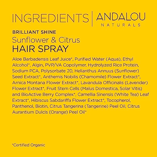 Andalou Naturals Hair Styling Spray - Tames Frizz, Adds Shine, Cruelty-Free - 8.2 Fl Oz