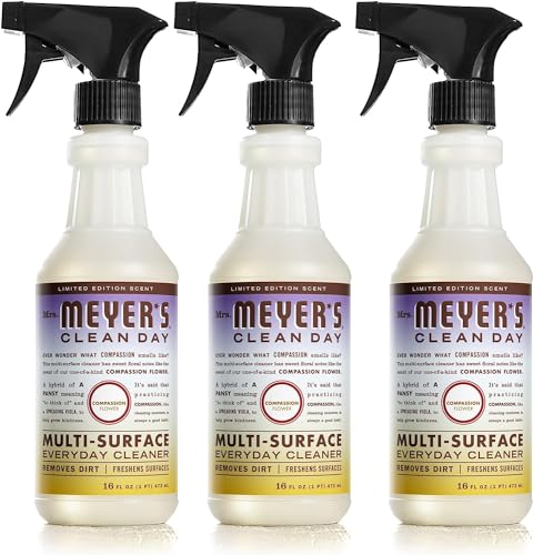Mrs. Meyer's All-Purpose Cleaner Spray - Effective Dirt Removal, Cruelty-Free - 16 fl. oz, Pack of 3