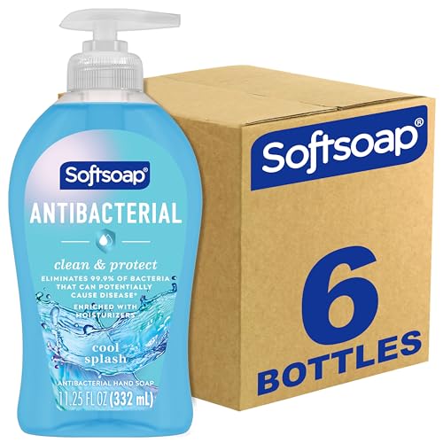 Softsoap Liquid Hand Soap - Antibacterial Protection, Refreshing Cool Splash - 11.25 oz, 6 Pack