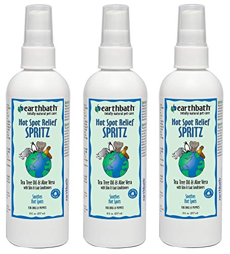 earthbath Itch Relief Spray - Soothes Hot Spots with Tea Tree Oil & Aloe Vera - 8 Oz (3 Pack)