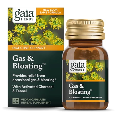 Gaia Herbs Digestive Enzyme Blend - Relieves Gas & Bloating, Vegan & Gluten-Free - 50 Capsules