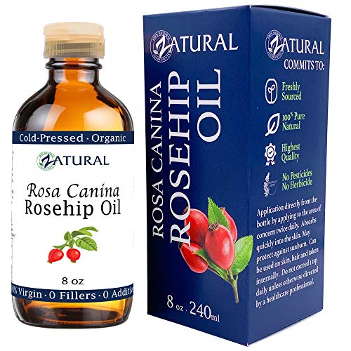 Zatural Organic Rosehip Oil - Nourishes Skin, Heals Scars, Hydrates Hair & Nails - 8 oz