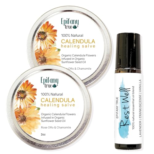 Epifany True Natural Healing Salve 3-Pack - Soothing for Dry Skin, Eczema & Rashes - 2oz, 0.33oz