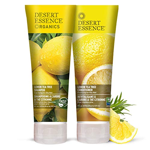 Desert Essence Lemon Tea Tree Shampoo & Conditioner Set - Clarifying, Strengthening - 8oz