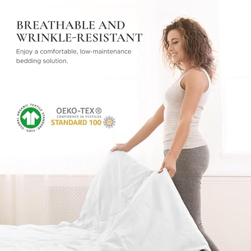 Sleep & Beyond Organic Cotton Sateen Sheet Set - Hypoallergenic, Durable & Soft - Split Cal King