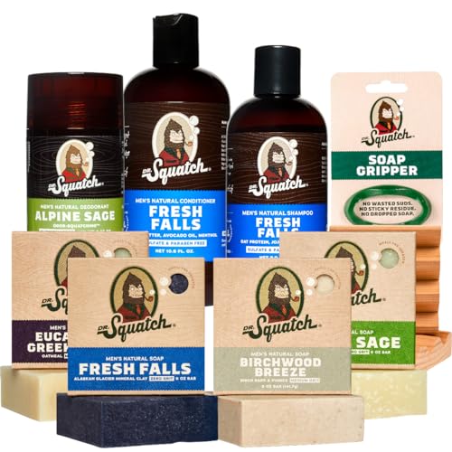 Dr. Squatch Men's Grooming Set - Natural Shampoo, Conditioner & Deodorant - Fresh Scents