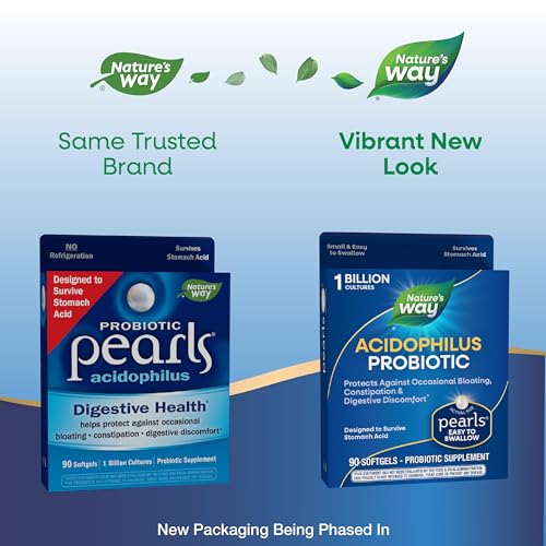 Nature's Way Probiotic Pearls - Supports Digestive Balance, 1 Billion Cultures - 90 Softgels