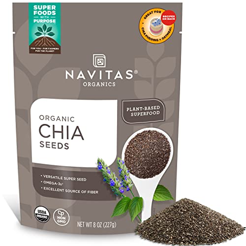 Navitas Organics Chia Seeds - Packed with Omega-3s, Non-GMO, Gluten-Free - 8 oz, 19 Servings