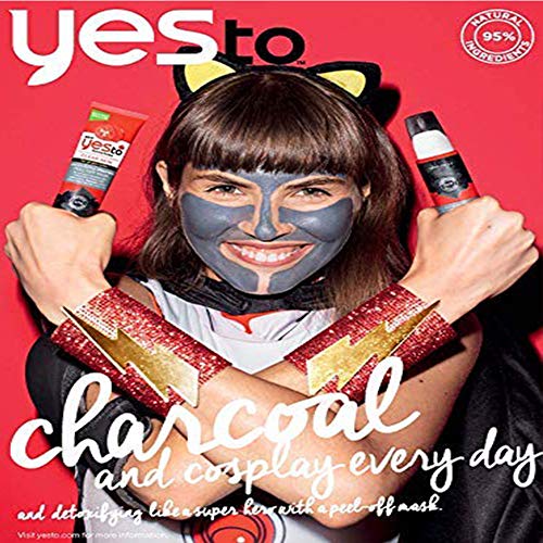 Yes To Tomatoes Charcoal Peel Off Face Mask - Detoxifies Skin, 97% Natural Ingredients - 2 Fl.Oz