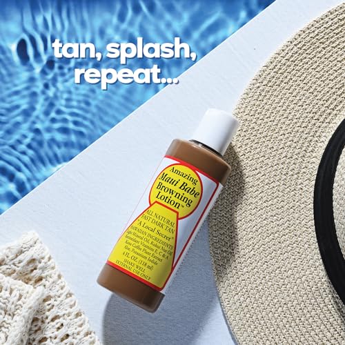 Maui Babe Browning Lotion - Natural Tan Accelerator with Vitamins, Moisturizing - 4 fl oz