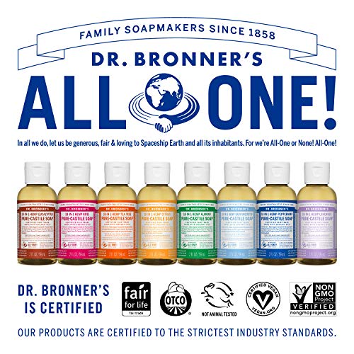 Dr. Bronner's Body Soap - Organic Oils, Fair Trade, Vegan, Concentrated - 2oz Rose