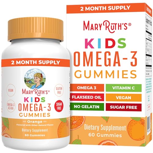 MaryRuth Organics Vegan Omega-3 Gummies - Immune Support, Sugar-Free, ALA from Flaxseed - 60 Count