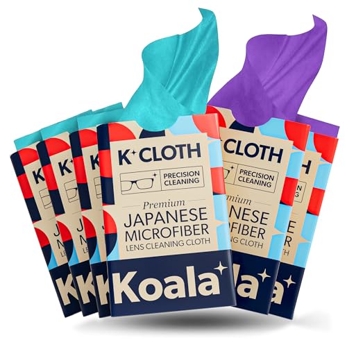 Koala Microfiber Cloth - Superior Cleaning for Eyewear & Screens, Washable, Lint-Free - 6 Pack