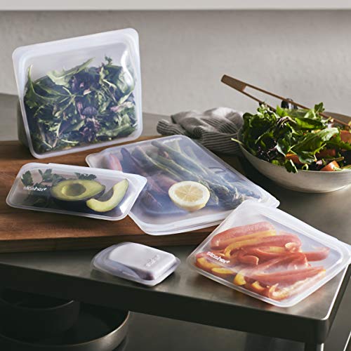 Stasher Silicone Reusable Storage Bags - Airtight Seal, BPA-Free, Dishwasher Safe - Mega & Snack