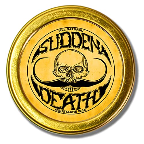 Death Grip Mustache Wax - Strong Hold, All-Natural Ingredients, Lasts Up to 4 Months - 1oz Tin