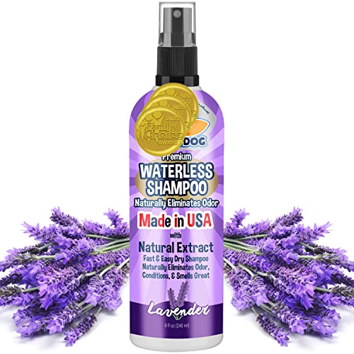Bodhi Dog Waterless Shampoo - Natural Odor Neutralizer, Gentle & Non-Toxic - Lavender, 8 Fl Oz