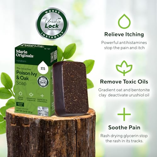 Marie Originals Poison Ivy Soap Bar - Relieves Itching, All Natural Ingredients - 2.9oz
