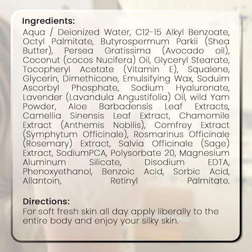 Aniise Antioxidant Body Cream - Deep Hydration, Calming Lavender & Shea Butter - 4 Fl Oz