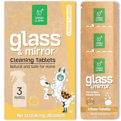 Green Llama Window & Glass Refill 3-Pack - Streak-Free Clean, Natural Ingredients - 16oz