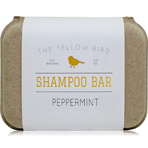 The Yellow Bird Peppermint Shampoo Bar - Dandruff Relief, Natural Oils, Travel-Friendly - 3oz