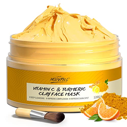 POP MODERN.C Turmeric Vitamin C Clay Mask - Deep Cleansing, Nourishing Ingredients - 4oz
