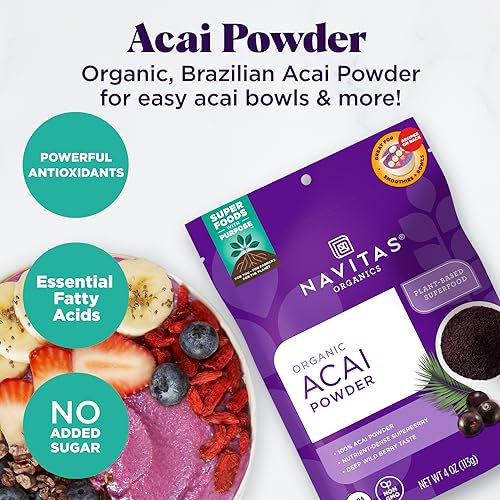 Navitas Organics Acai Powder - Nutrient-Dense Superfood, USDA Organic, Non-GMO - 8oz