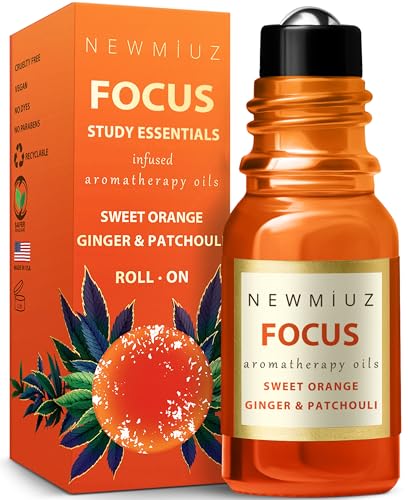 Focus Roll-On Essential Oil - Boost Memory & Concentration, Natural Ingredients - 10ml