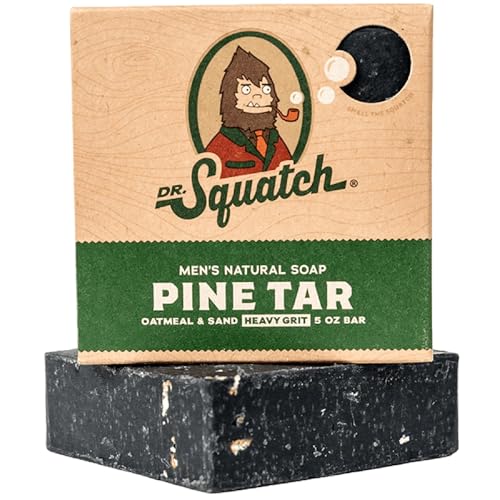 Dr. Squatch Bar Soap for Men - Exfoliating Pine Tar, Heavy Grit, Handmade - 5oz