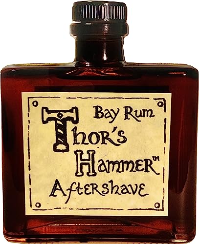 Thor's Hammer Bay Rum Aftershave - All Natural, Pure West Indian Bay Oil - 8 oz Gift Bottle
