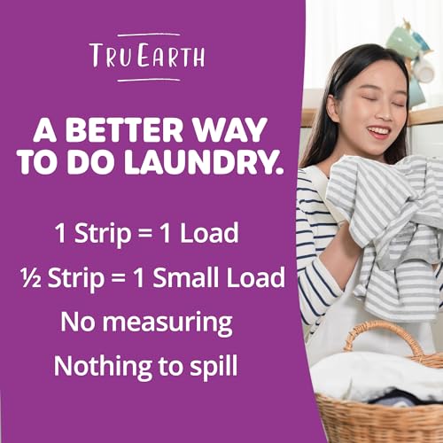 Tru Earth Laundry Detergent Sheets - Gentle on Skin, No Plastic Jugs - Lilac Breeze, 64 Sheets