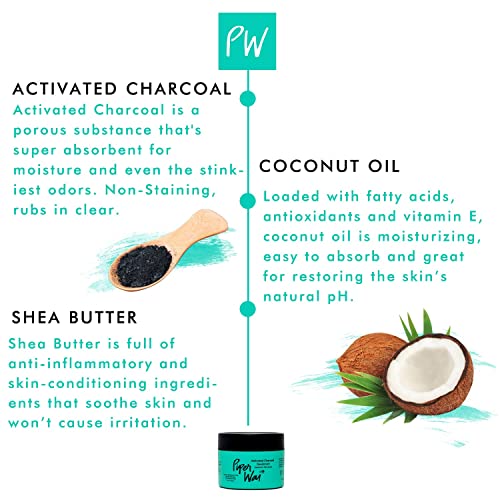 PiperWai Natural Charcoal Deodorant - Long-Lasting Odor Protection, Ocean Waste Plastic - 2oz