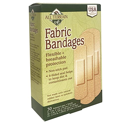 All Terrain Fabric Bandages - Latex-Free, Flexible Protection for Minor Wounds - 30 Count