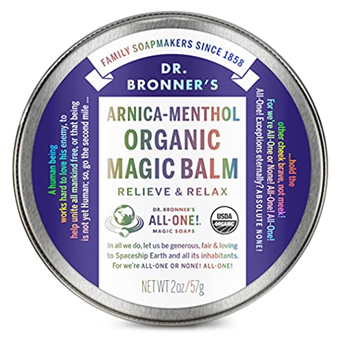 Dr. Bronner's Organic Muscle Balm - Relieves Sore Muscles, Moisturizes Skin - 2oz Arnica-Menthol