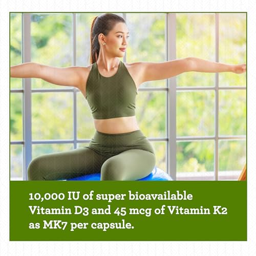 Amy Myers MD Vitamin D3 K2 Dietary Supplement - Supports Immune, Bone & Heart Health - 60 Caps