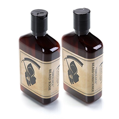 The Blades Grim Smolder Beard Care Kit - Cleans & Moisturizes, Natural Formula - 8.45oz