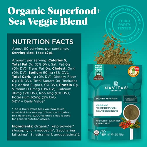 Navitas Organics Sea Veggie Blend Superfood - Boost Marine Minerals, USDA Organic, 4 OZ