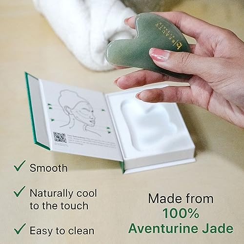 Beauty by Earth Jade Gua Sha - Facial Massage Tool for Tension Relief, Small Gift - 1 Piece