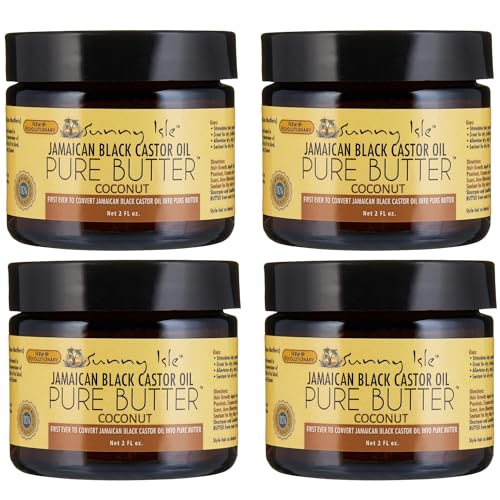 Sunny Isle Jamaican Black Castor Oil Butter - Boosts Hair Growth, Nourishes Skin - 2oz Pack of 4