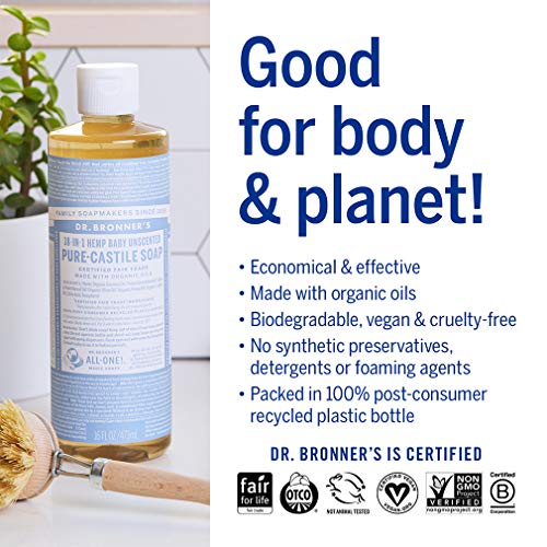Dr. Bronner’s Baby Shampoo & Body Wash - Organic Oils, No Added Fragrance - 16oz