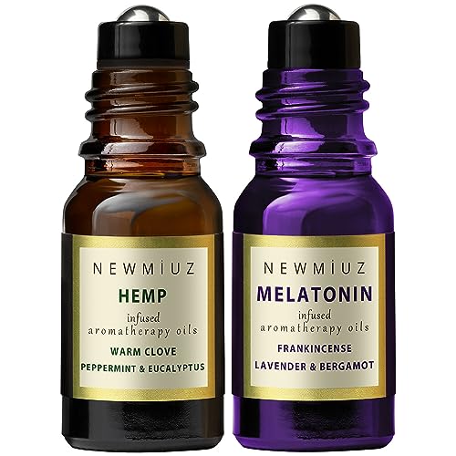 Muiz Aromatherapy Roll-On Set - Headache Relief & Deep Sleep Blend, Natural Ingredients - 2 Pack