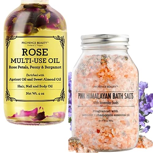 Provence Beauty Body Oil - Nourishing Moisture for Skin & Hair, Organic Apricot & Vitamin E - 4oz