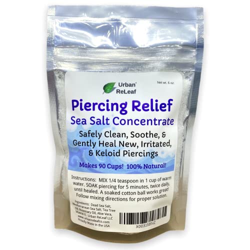 Urban ReLeaf Piercing Relief Aftercare - Soothing Dead Sea Salt & Tea Tree, 90 Cups - 6oz