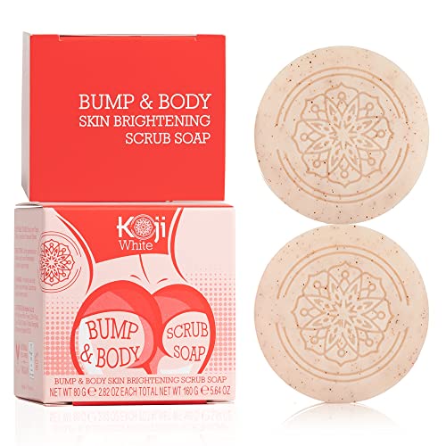Koji White Body Scrub - Brightening Exfoliant with Kojic Acid & Glutathione - 2 Bars, 2.82oz