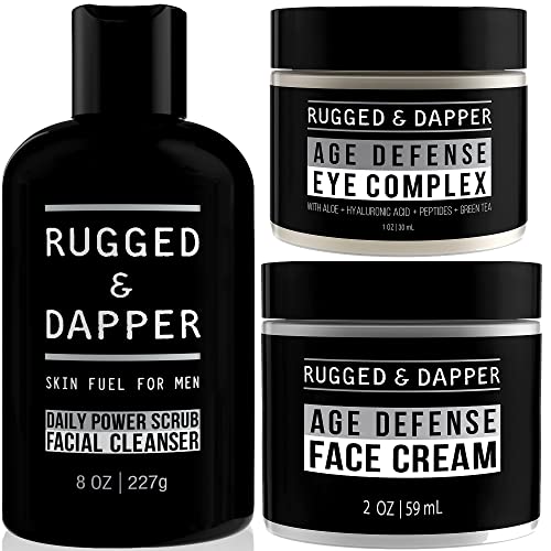 Rugged & Dapper Men's Grooming Set - Hydration, Anti-Aging, Natural Ingredients - 3 Products