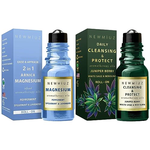 Muiz Aromatherapy Essential Oil Roll-Ons - Stress Relief & Headache Relief, 2-Pack