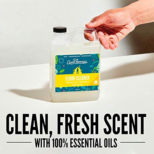 Aunt Fannie's Cleaning Essentials Set - Non-Toxic Floor Cleaner & Wipes, Bright Lemon - 35ct